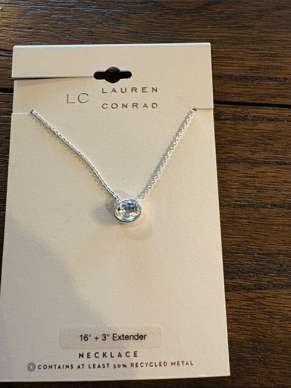 FREE in bundle NWT LC Lauren Conrad Silver Necklace with Crystal
